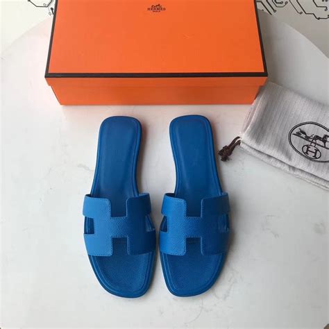 hermes slippers blue|authentic Hermes sandals.